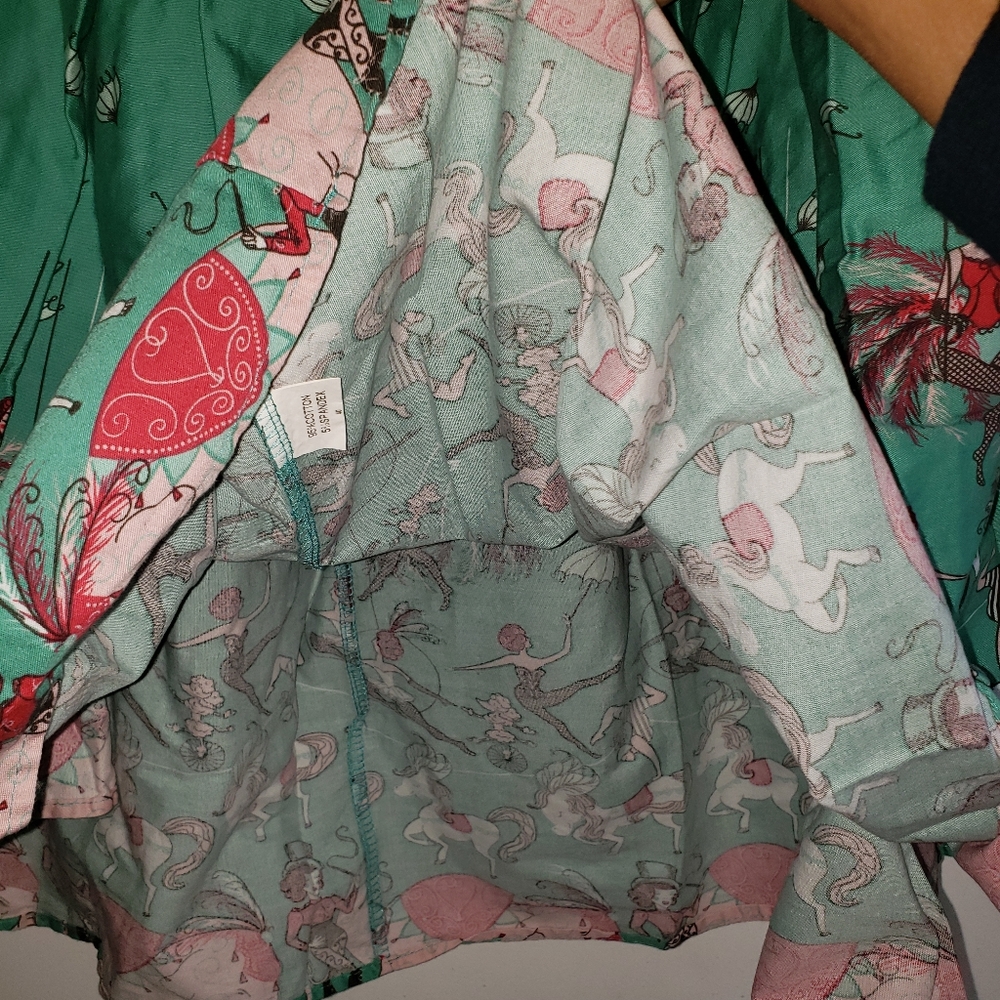 Turquoise & Pink- •Handmade• | Retro Pleated Skirt - Picture 6 of 8